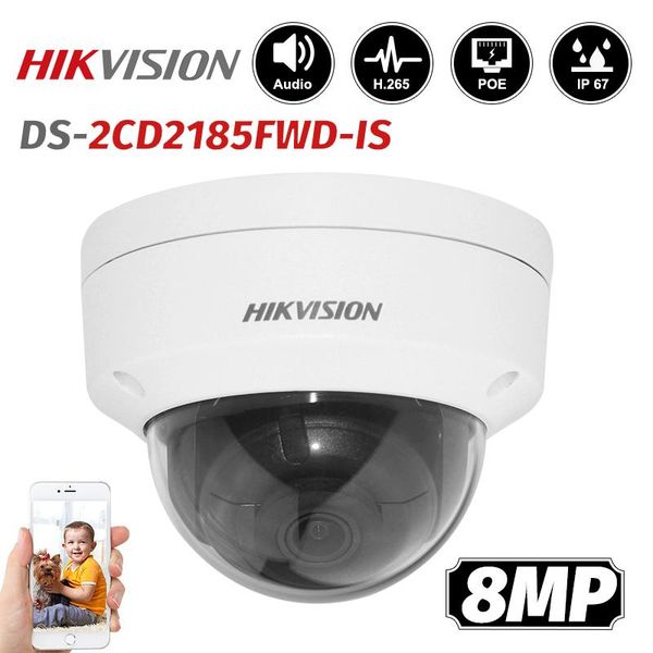 

hikvision ds-2cd2185fwd-is 8mp outdoor dome ip camera h.265 updatable cctv interface security cam onvif ip67