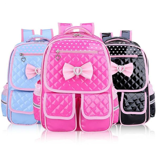 

school bags children backpack primary bag for kids waterproof pu leather cute girl mochila escolar 2 sets