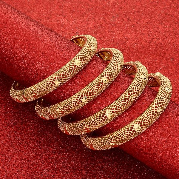 

bangle 4pcs/lot ethiopian africa gold color bangles for women flower bride bracelet african wedding jewelry middle east items, Black