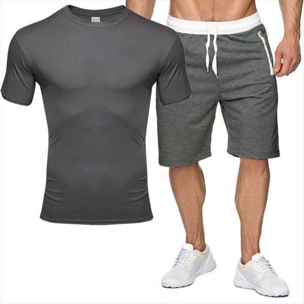 

short sleeve t shirt zipper mens tracksuit shorts casual set fashion 2 pcs sweat suit sets male sportswear summer sportsuit, Gray