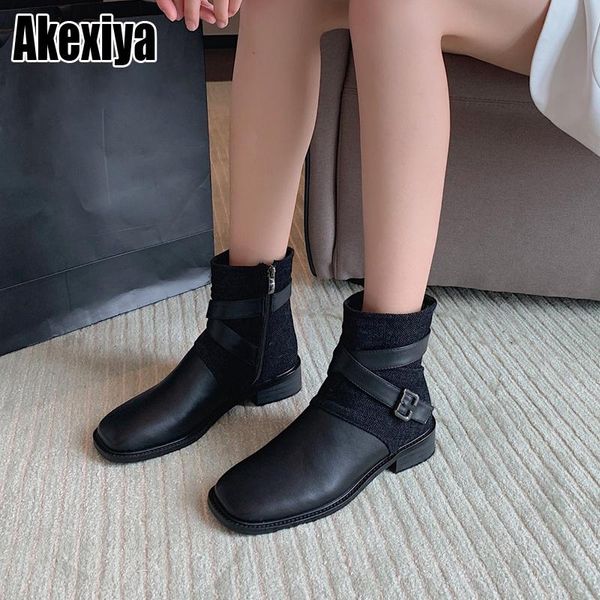 

boots winter women 2021 for fashion vintage ankle female platform ladies bc2101, Black