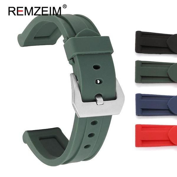 

watch bands soft silicone sport watchband 22mm 24mm 26mm rubber diving waterproof men replacement bracelet band strap accessories, Black;brown