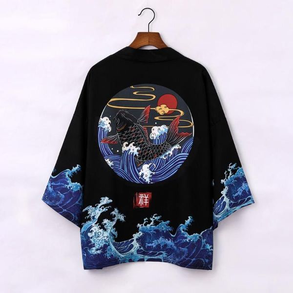 

japanese kimono cardigan men summer haori samurai kimonos karate streetwear shirt japones mens yukata ethnic clothing, Red