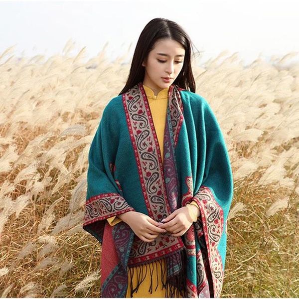 

scarves nepal slit shawl tibet large size cape jacquard scarf mujer bufanda spring autumn winter wrap cachecol feminino long pashmina, Blue;gray