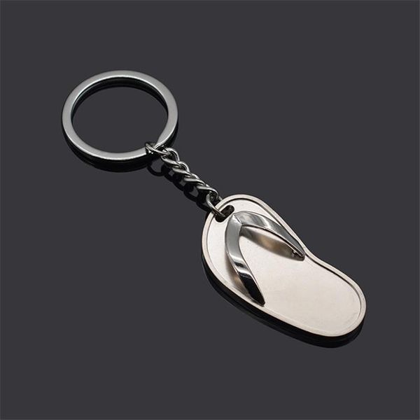 

keychains fashion simple key-chain shoe flip flops slipper loafer keychain jewelry unique design keyring gift key chain ring, Silver