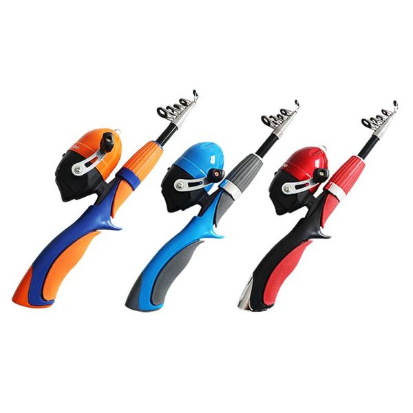 

rod reel combo kids fishing pole portable kit spincast