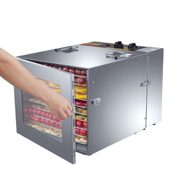 

dehydrators fruit dryer dehydrator for meat food home appliances drying machine beef jerky making tools-stainless steel 10 trays 1000w