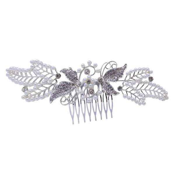 

hair brushes 1pc elegant metal bridal comb floral delicate bride decor, Silver