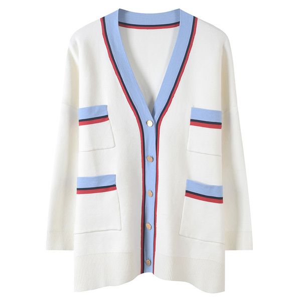 

12 2021 spring brand same style sweater long sleeve v neck cardigan fashion womens clothes womens pullover yl, White;black