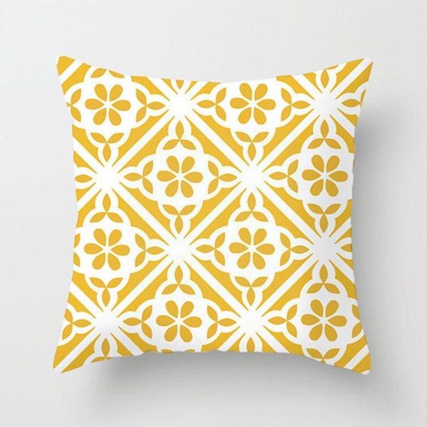 

cushion/decorative pillow geometric yellow plaid stripes pattern cushion covers throw car pillows chair pillowcase decoration home sofa 45*4