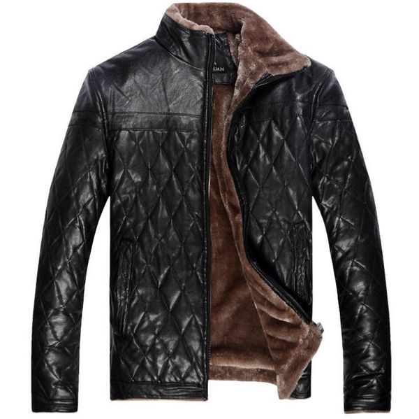 

men's fur & faux fashion men jackets leather jacket, Black