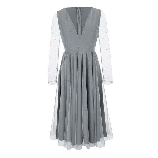 

casual dresses harajuku party dress for women 2021 long v-neck fall solid printed gold long-sleeved vestidos mujer verano, Black;gray