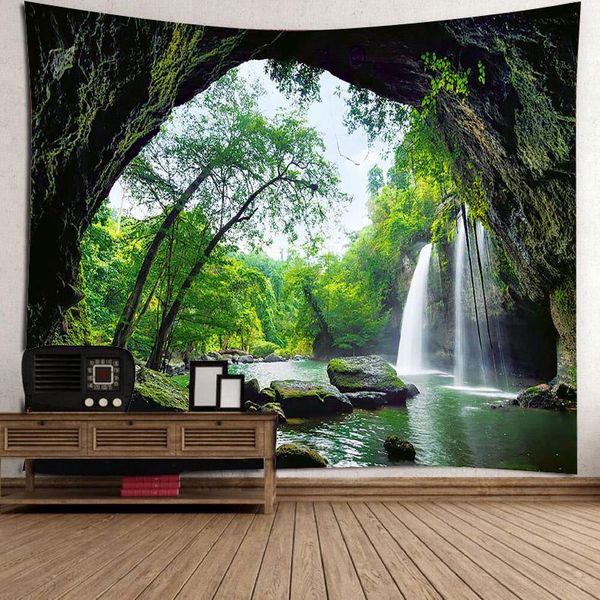 

tapestries 90 x 59 inches wall tapestry large waterfall nature countryside tree hippie for bedroom living room dorm decor