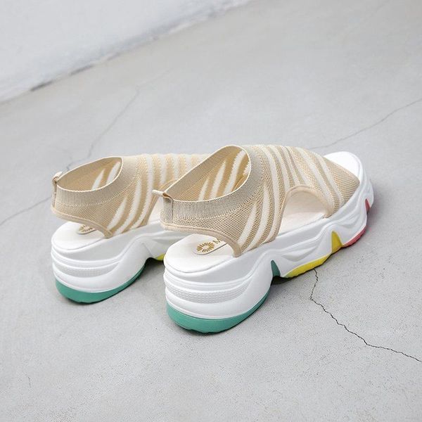 

2021 beach sandals thick-soled fashion elegant board shoes women's casual new style ladies summer comfortable set mouth simple, Black