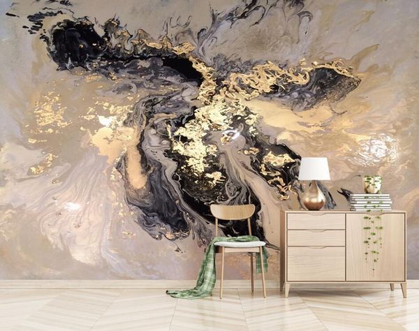 

wallpapers cjsir custom 3d wallpaper mural chinese style abstract golden artistic conception landscape papel de parede