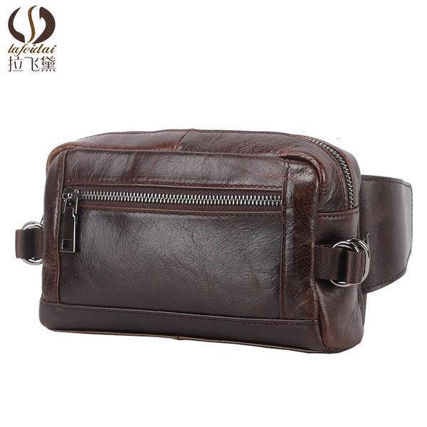 

pockets waist bag men's leisure large capacity mobile phone head leather