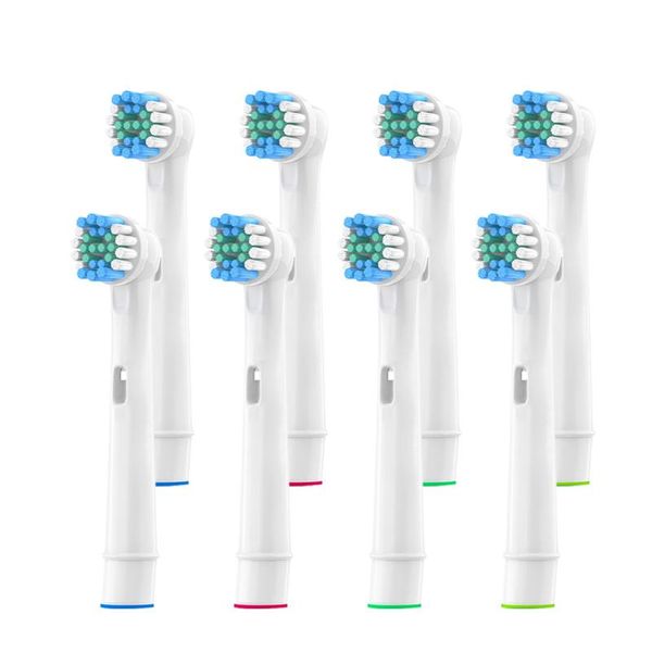 

smart electric toothbrush 8x replacement brush heads for oral-b fit advance power/pro health//3d excel/vitality precision clean