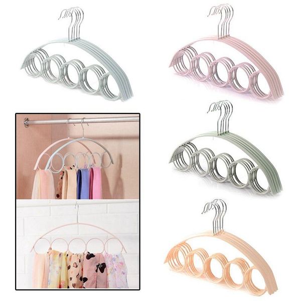 

hangers & racks 5hole ring rope slots holder hook scarves organizer scarf wraps shawl storage hanger ties belt rack