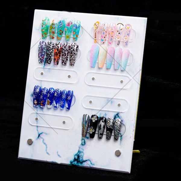 

silien nail art kits showing display holder color card board magnetic acrylic false tip