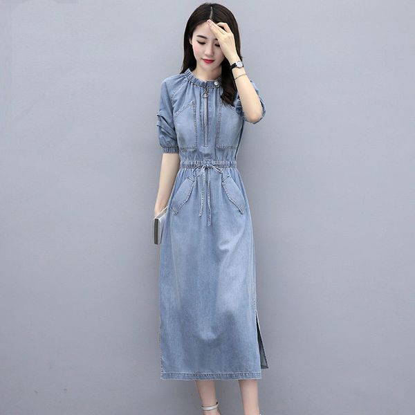

casual dresses dressed in denim summer , skirt affinity with waist wfpw, Black;gray