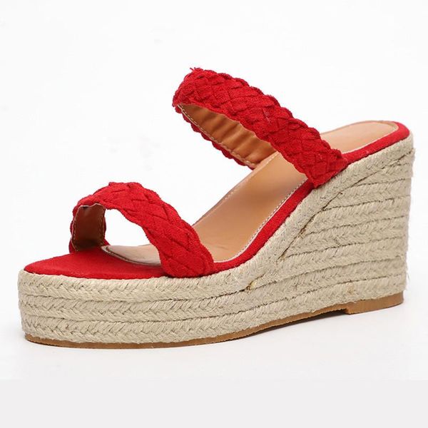 

sandals summer platform women wedge slippers high heels ladies shoes fashion slip on wedges casual woman xkd4318, Black