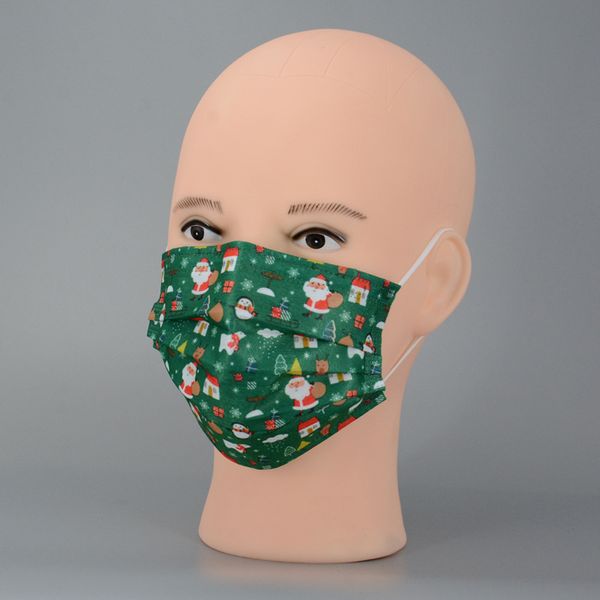 Maschera 2023 Nuovo tessuto non tessuto confortevole Tessuto monouso per adulti stampato a tre strati meltblown ispessito personalità maschile e femminile motivo natalizio PM2.5