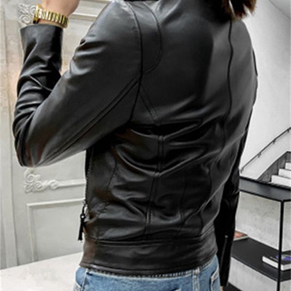 

2021 genuine leather jacket real sheep female spring w7 yek1, Black;brown