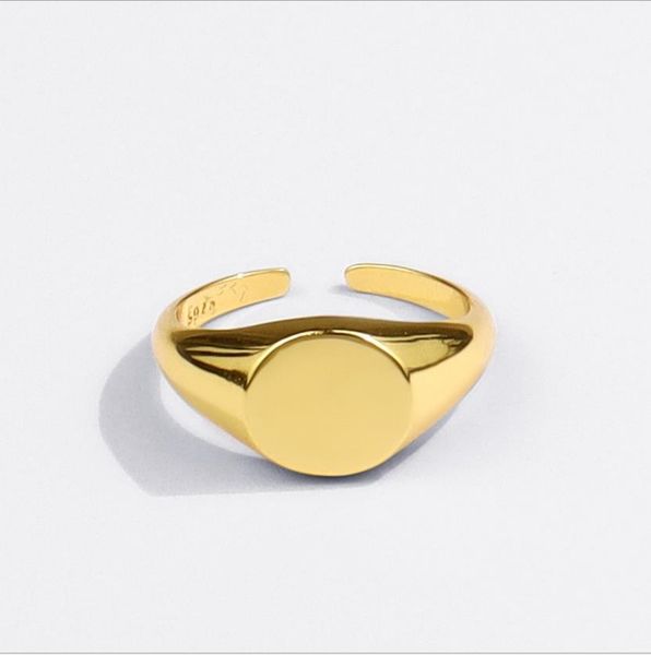 

new ellipse simple gold ring temperament opening adjustment silver plating ring
