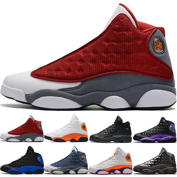 

jumpman 13 men basketball shoes 13s red flint starfish hyper royal court purple reverse bred mens trainers sport sneakers size 40-47