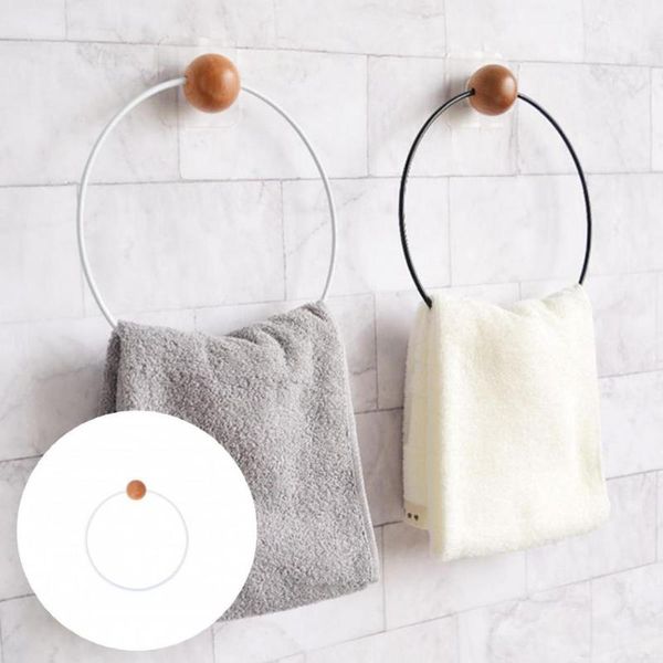 

towel racks stylish holder ring good load-bearing round stainless steel simple appearance shelf