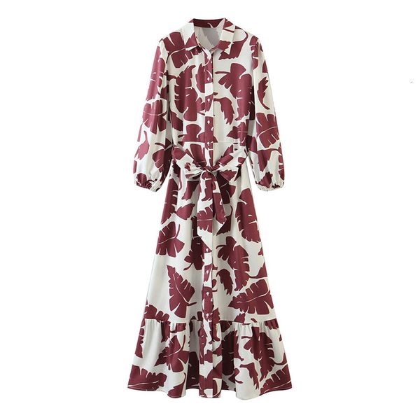 

2021 new women chic print draped midi fashion turn-down collar long sleeve button-up female es vestidos o2aa, Black;gray