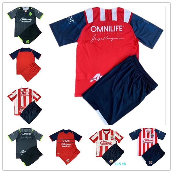 

21 22 chivas soccer jersey shorts 2021 2022 brizuela pulido football jerseys men kids guadalajara shirt kit camiseta de futbol, Black;yellow