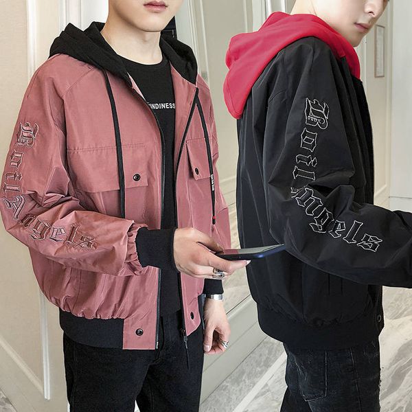 

2021 new japons jaqueta hip hop styl outono harajuku rua piloto kodak bordado das mulheres dos homens de roupas casaco outerwear capuz wc9i, Black