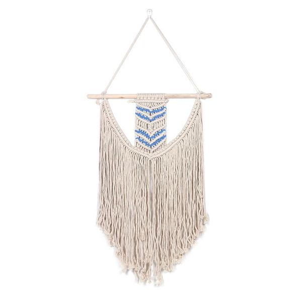 

tapestries macrame woven wall hanging tapestry - boho chic bohemian art with long tassel for apartment dorm room decoration