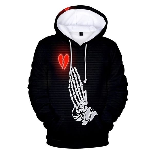 

dp juice wrld 3d oversize hoodies men women popular hoodie juice wrld 3d print hoodie hip hop pullovers streetwear 201113, Black