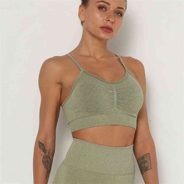 

push up sports fitnes female gym padded brassiere tank wear bralette 210623, White