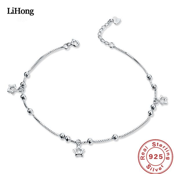 

925 woman miki pendant 100% 925 sterling silver anklet summer fashion jewelry, Red;blue