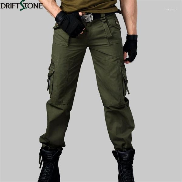 

pure cotton men cargo pants multi pocket overalls army military tactical outdoor sport breathable large size trousers men's, Black