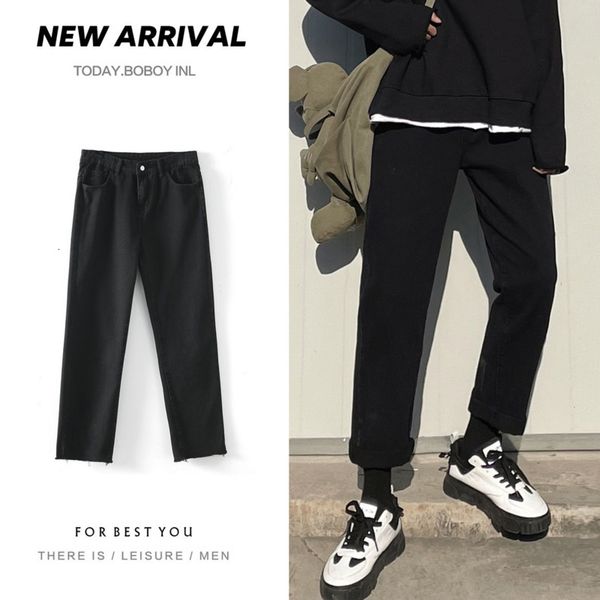 

2021 new spring summer men's slim fashion solid color retro casual jeans men streetwear straight denim pants mens -2xl gaan, Blue