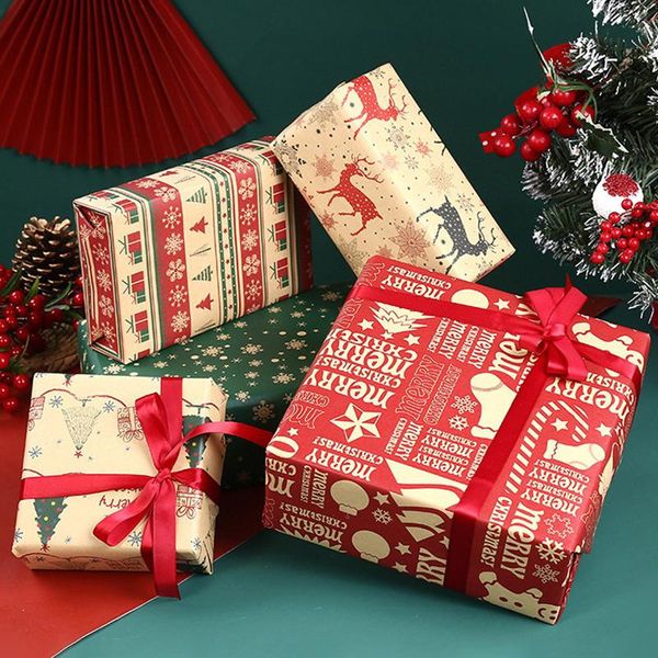 

gift wrap 70*50cm diy paper christmas wrapping craft roll year favors party present decoration