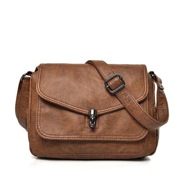 

evening bags vintage soft leather shoulder bag for women multfunction flap female crossbody brand messenger handbag lady shopping sac