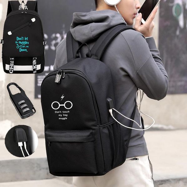 

backpack imido school students backpacks large capacity usb charging black bags for teenagers travel bag lapshoulder