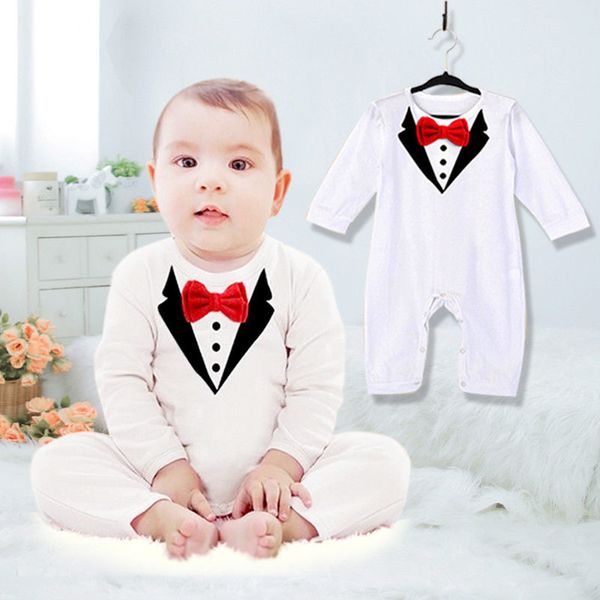 

boy clothes toddler baby boy bow tie gentleman jumpsuit bodysuit clothes outfits, Blue