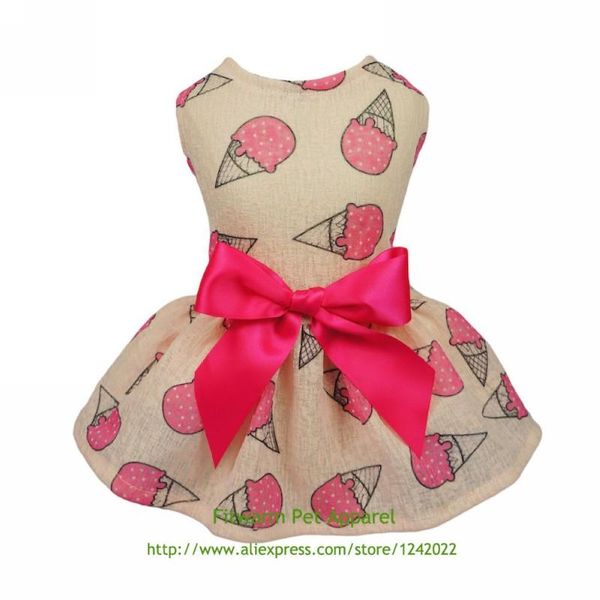 

dog apparel fitwarm sweet ice cream pet clothes for dresses vest shirts sundress pink xs small medium large