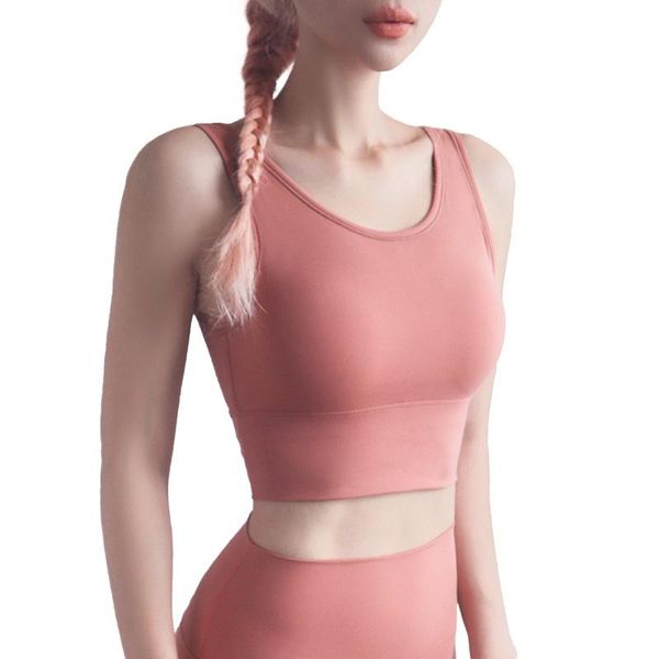 

yoga outfit 2021 european and american full wrap fashion vest sports bra deep u back shaping shockproof push-up workout underwear