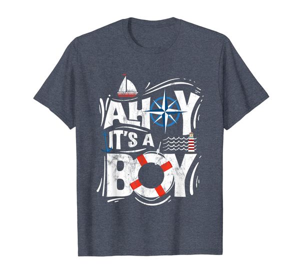 

ahoy it's a boy - gender reveal or baby announcement shirt, White;black