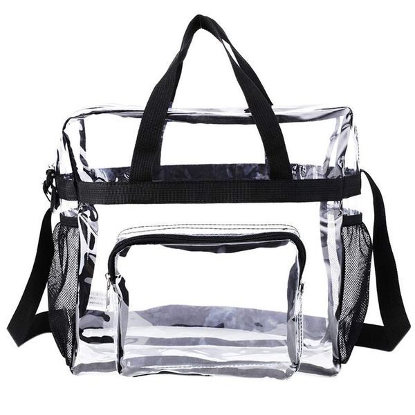 

evening bags shujin transparent tote bag stadium security travel and gym clear bag, see through for work, sports games concerts
