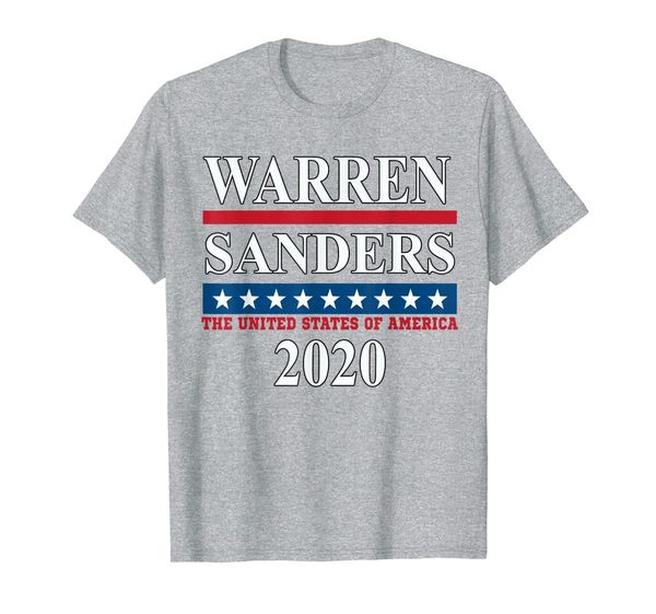 

elizabeth warren bernie sanders democrat voter supporter t-shirt, White;black