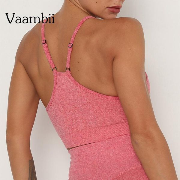 

yoga outfit women's open back push bra pitted sports with cups red seamless brassiere fitness wear for women gym without