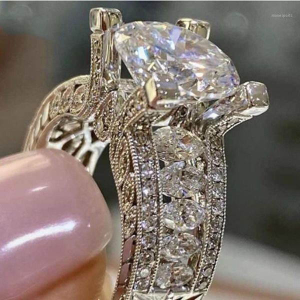 

wedding rings i & fdlk selling big crystal ring fashion women engagement shiny zircon wholesale1, Slivery;golden